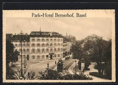 AK Basel, Park-Hotel Bernerhof aus der Vogelschau