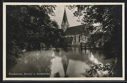 AK Blaubeuren, Blautopf mit Klosterbrücke