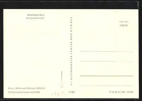 AK Zwickau /Sa., Strassenbahn am Hauptbahnhof