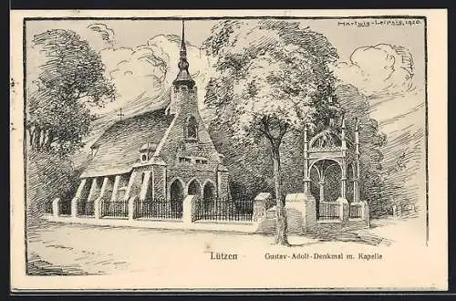 AK Lützen, Gustav Adolf-Kirche mit Kapelle