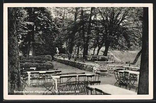 AK Selkemühle bei Mägdesprung, Terrasse eines Cafés