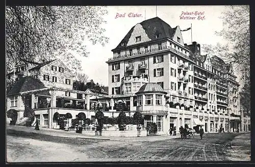 AK Bad Elster, Blick auf Palast Hotel Wettiner Hof
