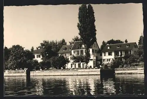 AK Überlingen-Bodensee, Strand-Pension Trumpf vom Wasser aus, Strandweg 6