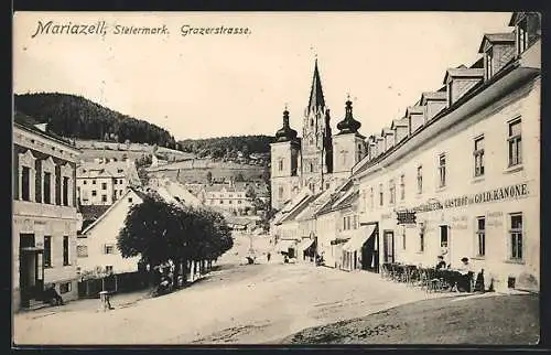 AK Mariazell /Steiermark, Gasthof zur Goldenen Kanone an der Grazerstrasse