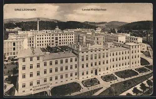 AK Graz-Leonhard, Das Landes-Krankenhaus aus der Vogelschau