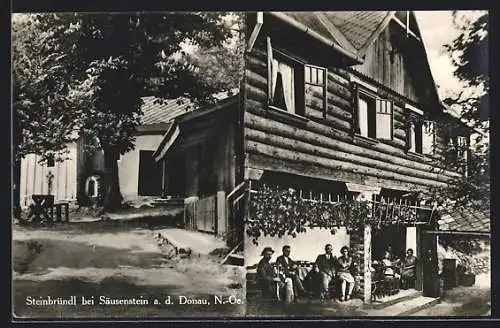 AK Säusenstein a. d. Donau, Gasthaus Steinbründl