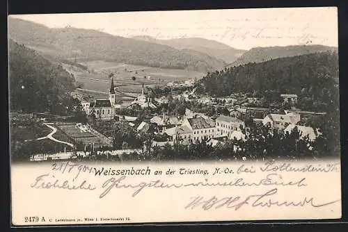 AK Weissenbach /Triesting, Ortsansicht aus der Vogelschau