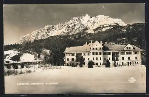 AK Gröbming, Kuranstalt mit dem Kamm im Schnee