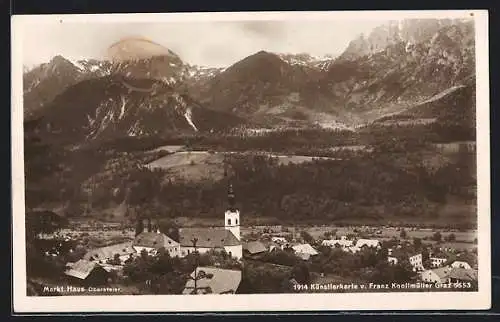 AK Haus /Obersteier, Teilansicht mit Kirche