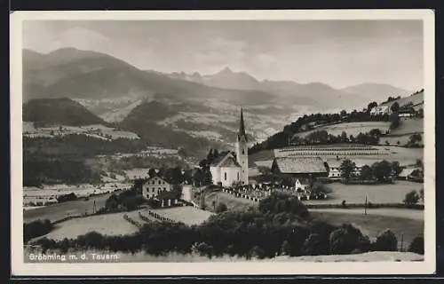 AK Gröbming m. d. Tauern, Ortspartie mit Kirche