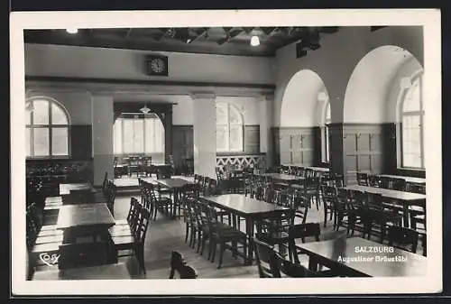 AK Salzburg, Gasthaus Augustiner Bräustübl, Innenansicht