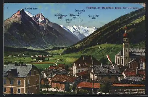 AK Fulpmes im Stuaitale, Teilansicht gegen die Gletscher