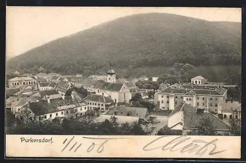 AK Purkersdorf, Teilansicht mit Kirche