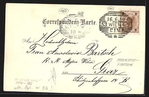 Lithographie Wien, Blick zur Karlskirche