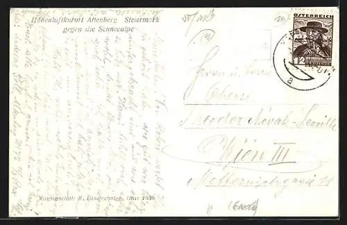 AK Altenberg /Steiermark, Teilansicht gegen die Schneealpe