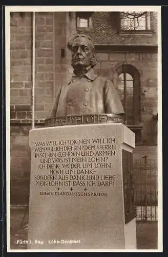 AK Fürth i. Bay., Löhe-Denkmal
