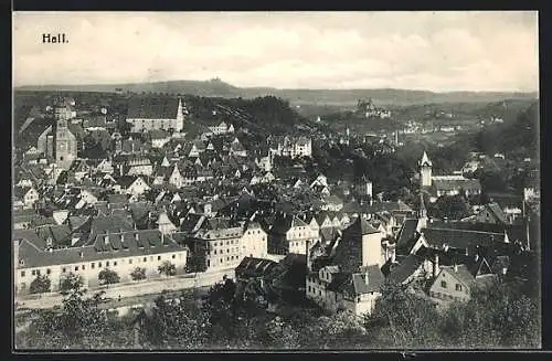 AK Hall, Teilansicht mit Strassenpartie