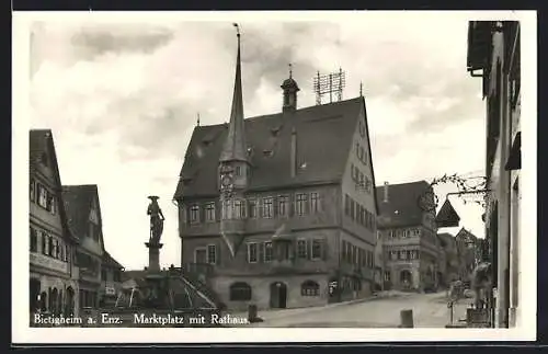 AK Bietigheim a. Enz, Marktplatz mit Rathaus