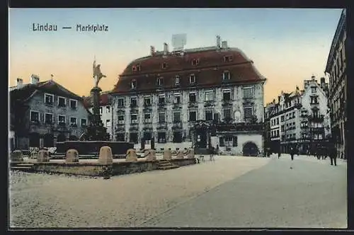 AK Lindau i. Bodensee, Säule auf dem Marktplatz