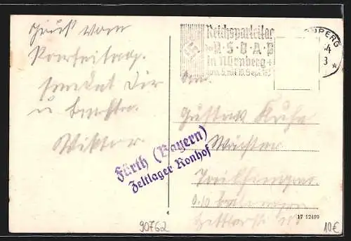 AK Fürth i. B., Theater mit Strassenpartie