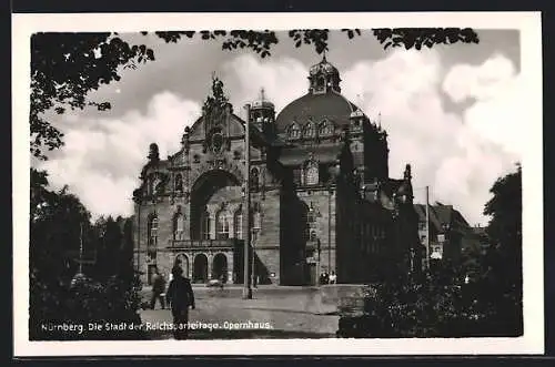 AK Nürnberg, Strassenpartie mit Opernhaus