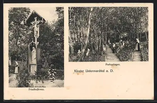 AK Untermarchtal a. D., Parkanlagen, Friedhofkreuz