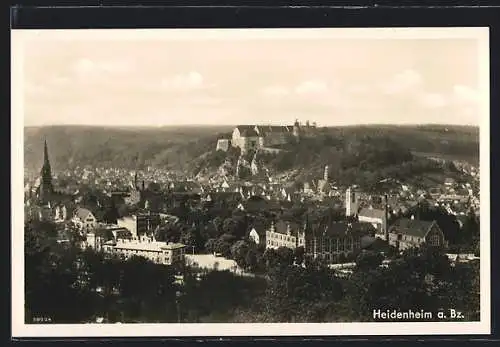 AK Heidenheim a. Bz., Teilansicht mit Schloss Hellenstein