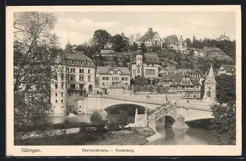 AK Tübingen, Partie an der Eberhardbrücke am Oesterberg