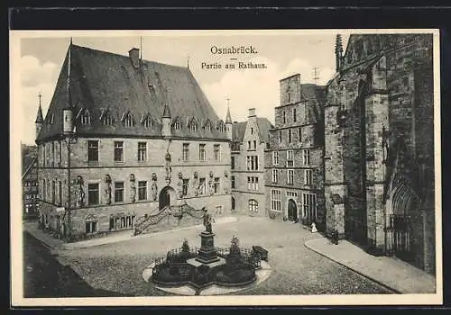 AK Osnabrück, Denkmal vor dem Rathaus