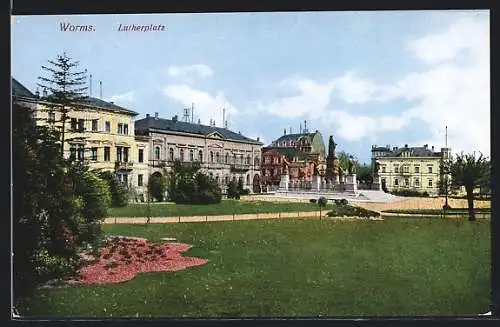 AK Worms, Denkmal auf dem Lutherplatz