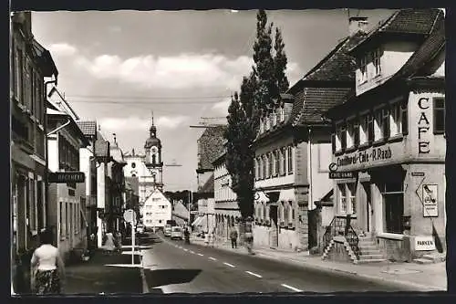 AK Neckarsulm, Conditorei-Café R. Raab an der Marktstrasse