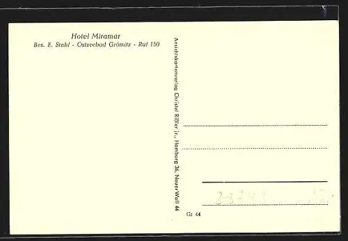 AK Grömitz, Das Hotel Miramar von E. Stahl