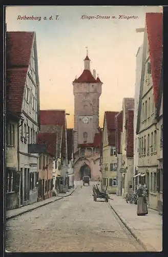 AK Rothenburg a. d. T., Klinger-Strasse mit dem Klingertor