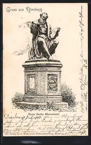 AK Nürnberg, Das Hans Sachs Monument