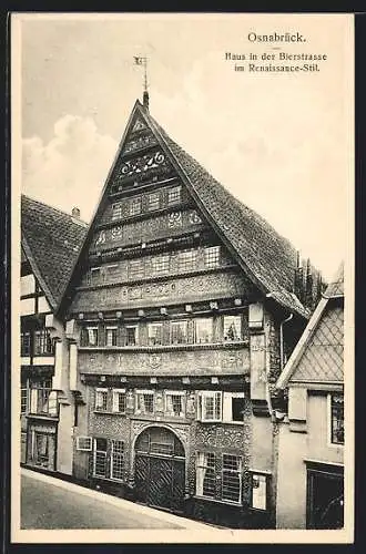 AK Osnabrück, Das Haus in der Bierstrasse im Renaissance Stil