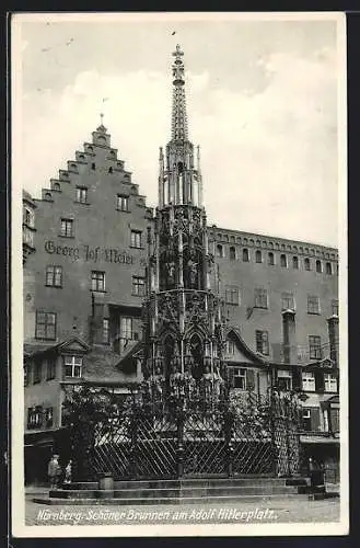 AK Nürnberg, Schöner Brunnen am platz