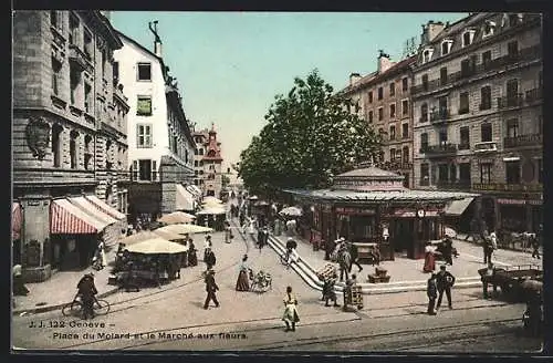 AK Genève, Place du Molard et le Marché aux fleurs