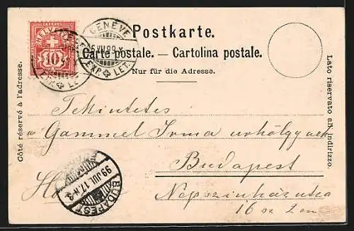 Mondschein-AK Genève, Place des Alpes