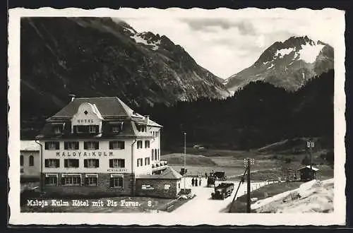 AK Maloja-Kulm, Hotel Maloja-Kulm mit Piz Forno