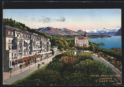 AK Luzern, Hotel Beau-Rivage und der See