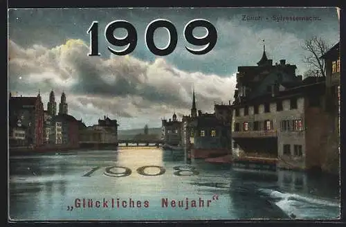 AK Zürich, Sylvesternacht von 1908