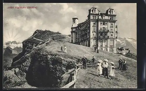 AK Rigi-Kulm, Blick auf ein Hotel