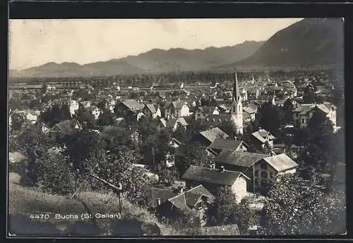 AK Buchs /St. Gallen, Teilansicht mit Kirche