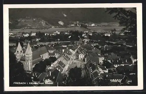 AK Friesach, Totalansicht mit Kirche von Westen aus gesehen