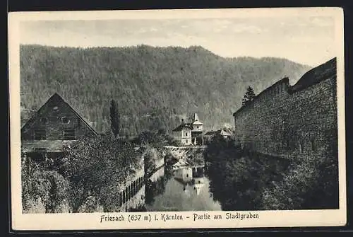 AK Friesach i. Kärnten, Blick entlang des Stadtgrabens