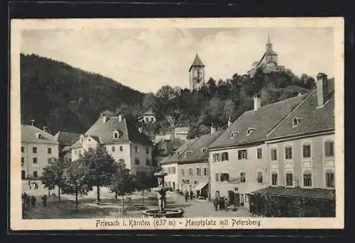 AK Friesach, Hauptplatz mit Petersberg