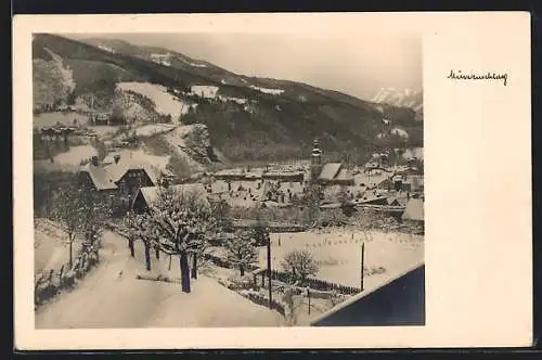 AK Mürzzuschlag, Ortsansicht im Winter