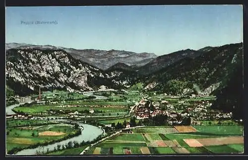 AK Peggau /Steiermark, Teilansicht mit Bergen