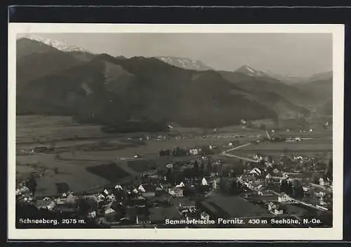 AK Pernitz /N.-Oe., Teilansicht mit Schneeberg