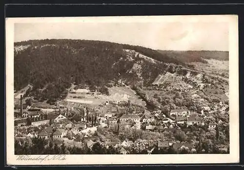 AK Wöllersdorf, Ortsansicht aus der Vogelschau